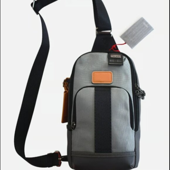 TUMI Fife Slim Sling Bag, Grey/Black - NEW - Picture 2 of 12